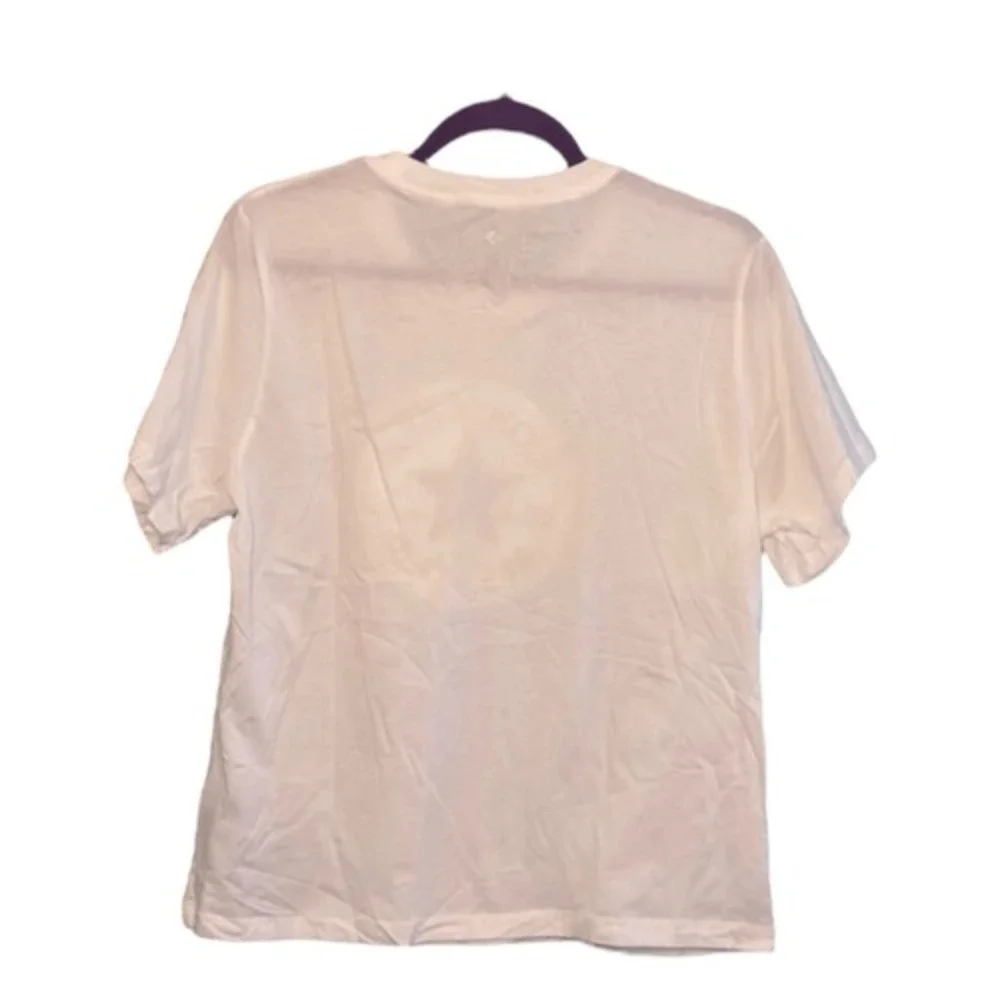 Converse Floral Logo‎ Graphic Tee White Pink Yellow Knit Short Sleeve XXL